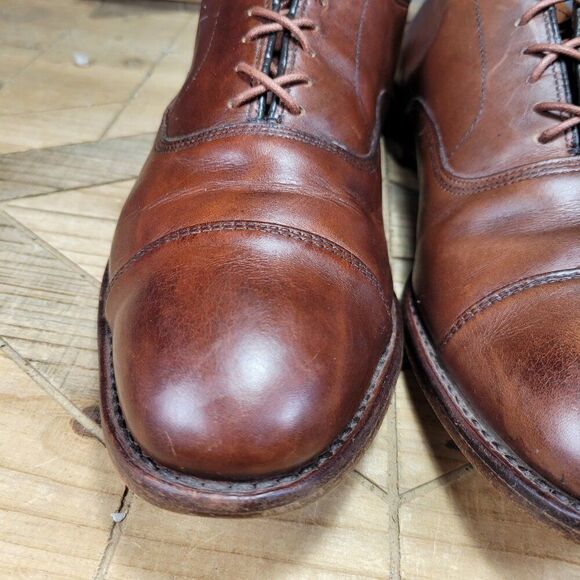 ALLEN EDMONDS Park Avenue Cap Toe Oxford Oxblood Burgundy 9 3E EEE MADE USA 5610 - Picture 6 of 13